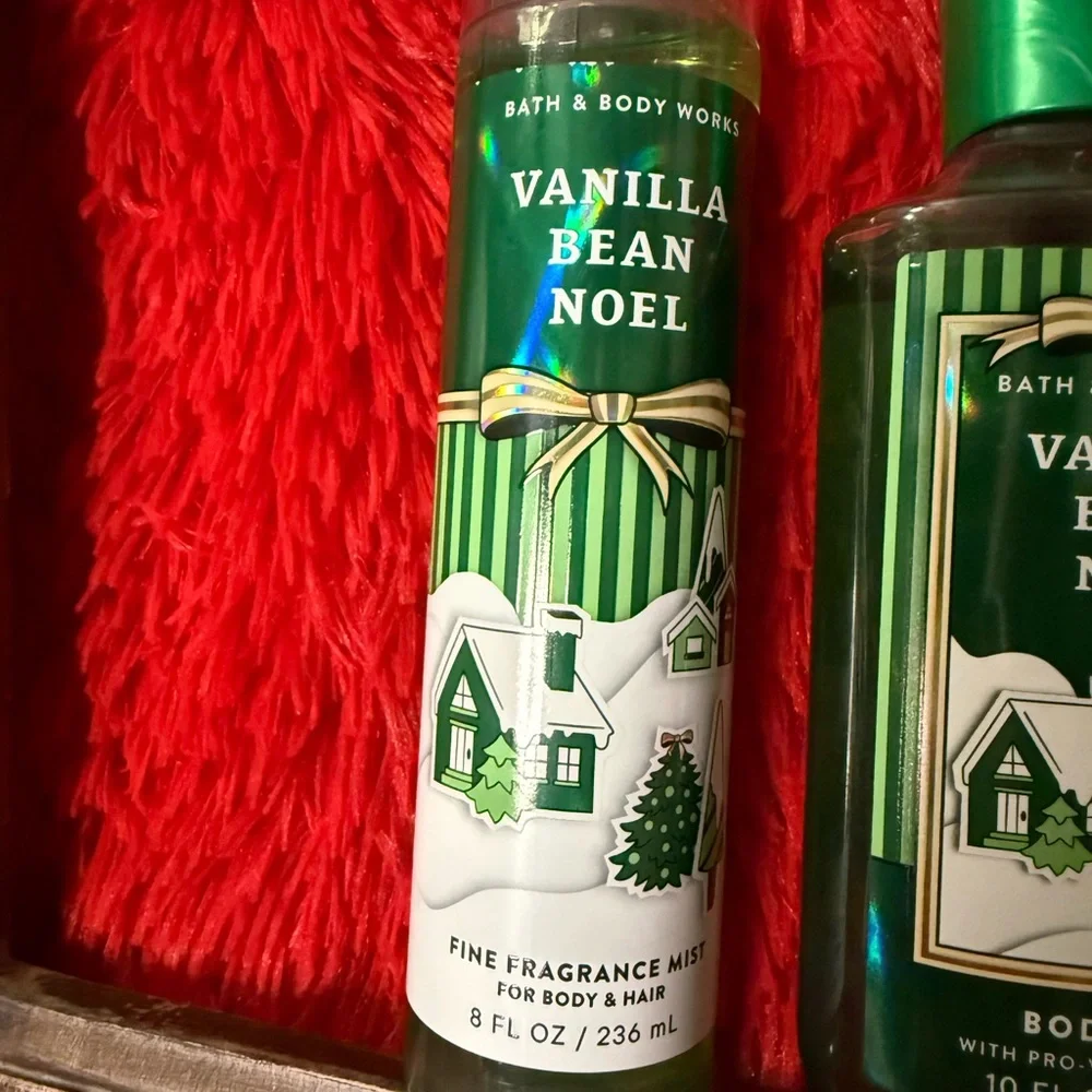 Bath & Body Works Vanilla Bean Noel Body Wash and Mist - Green